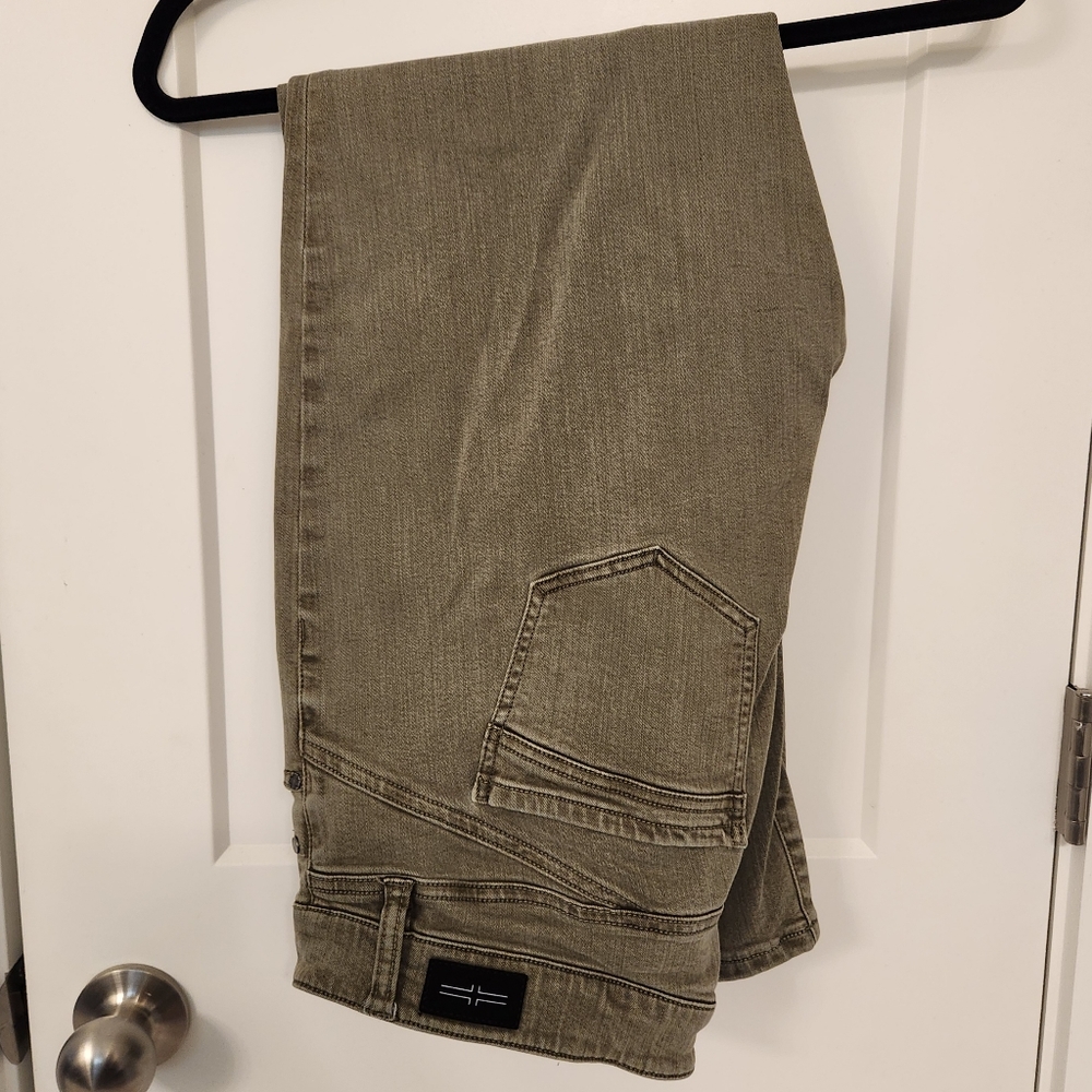 Liverpool olive green skinny hugger ankle jeans